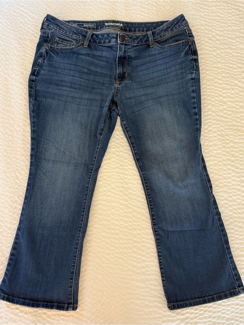 Sonoma Goods For Life Women's Petite Short Medium Wash Bootcut Jeans Sz 18PS
